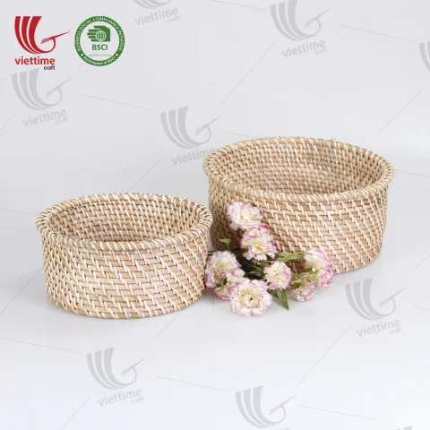 Light Brown Small Rattan Basket