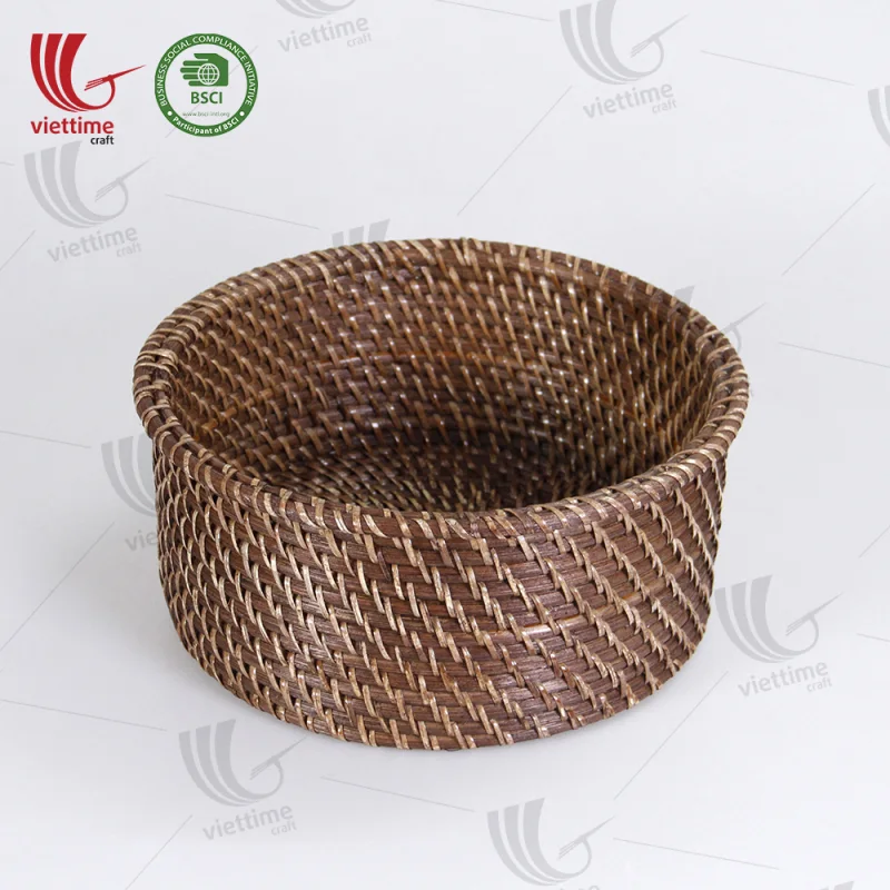 Brown Small Rattan Basket For Decor