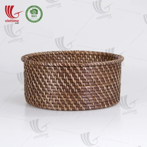 Brown Small Rattan Basket For Decor