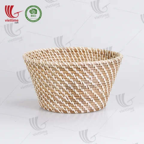 Light Brown Small Rattan Basket For Decor