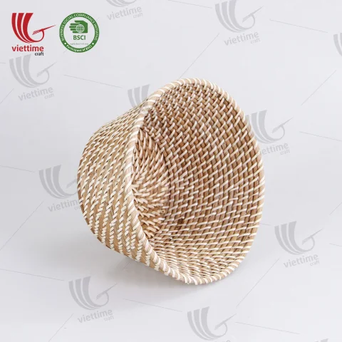 Light Brown Small Rattan Basket For Decor