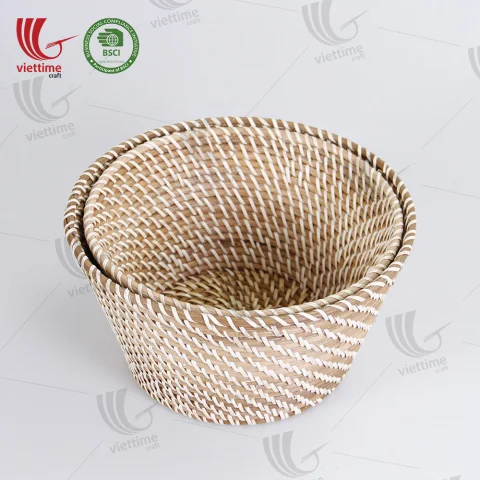 Light Brown Small Rattan Basket For Decor
