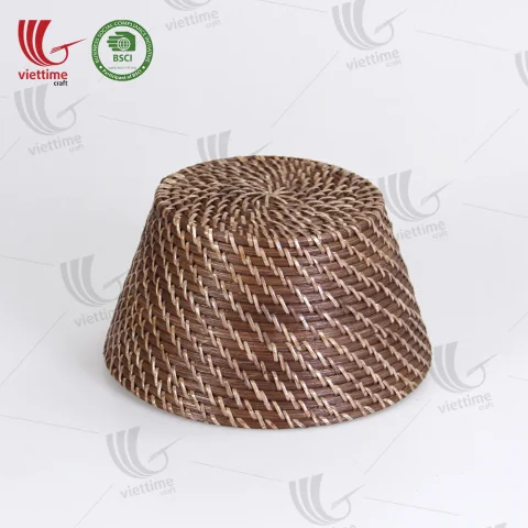 Honey Brown Small Rattan Basket For Decor