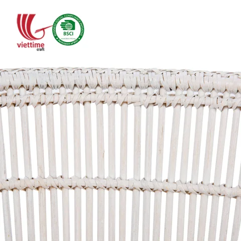 White Rattan Storage Basket For Fresh Fruit
