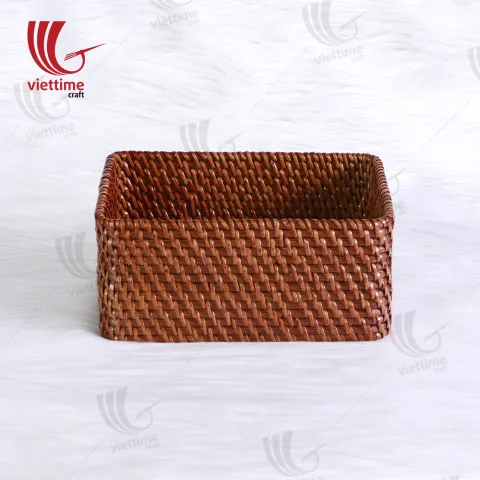 Rattan Export Small Brown Wicker Rattan Basket - REX-MXVTC248