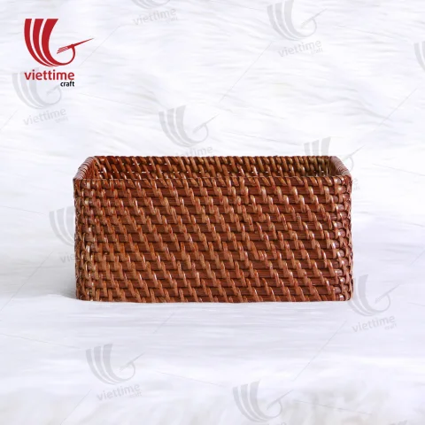Small Brown Wicker Rattan Basket
