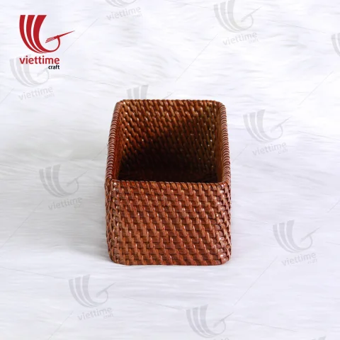 Small Brown Wicker Rattan Basket