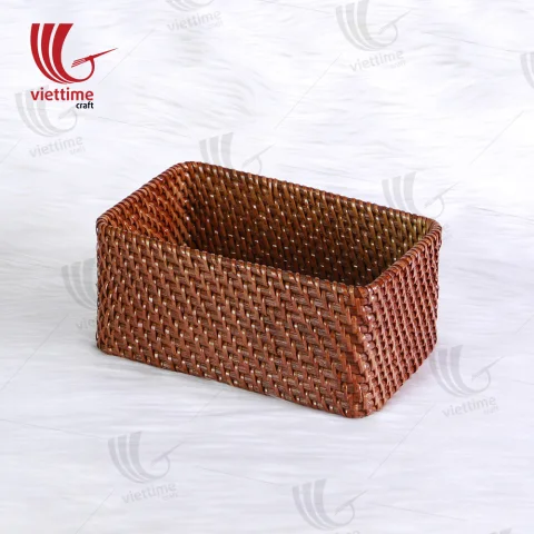 Small Brown Wicker Rattan Basket
