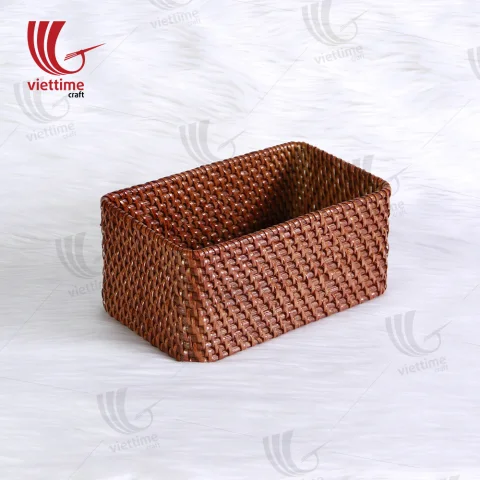 Small Brown Wicker Rattan Basket