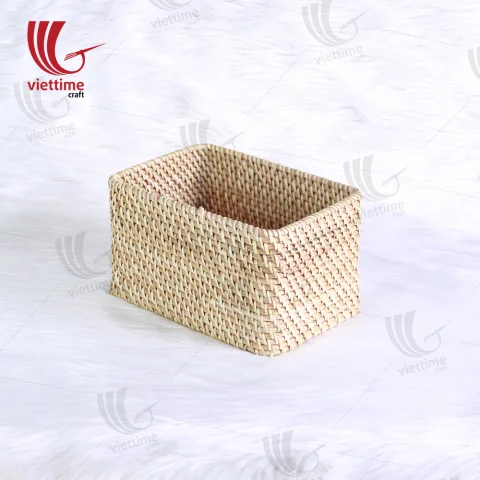 Light Brown Wicker Rattan Basket