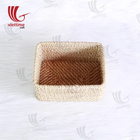 Light Brown Wicker Rattan Basket
