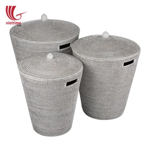 Handwoven Strong Rattan Laundry Basket