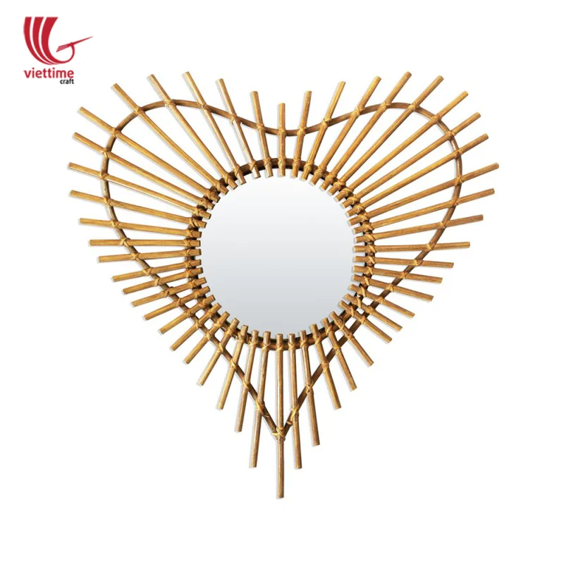 Heart Shaped Rattan Mirror Wholesale