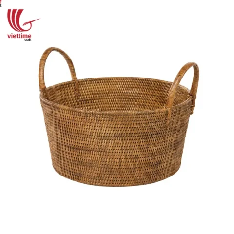Large Natural Handwoven Rattan Laundry Basket