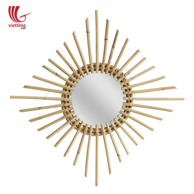 Rhombus Shape Rattan Mirror Wholesale