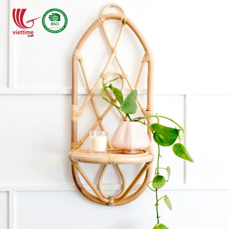 New Design Hanging Rattan Shelf Rack