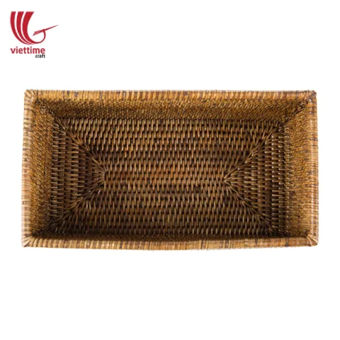 Home Improvement Brown Rattan Shelf Basket