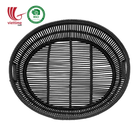 Black Rattan Storage Basket For Fresh Fruit