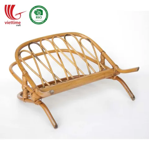 Simple Rattan Magazine Rack Holder