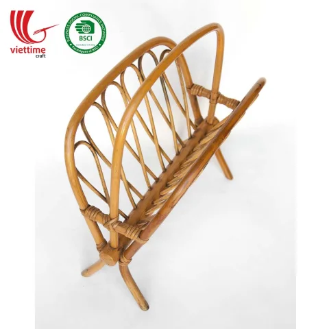Simple Rattan Magazine Rack Holder