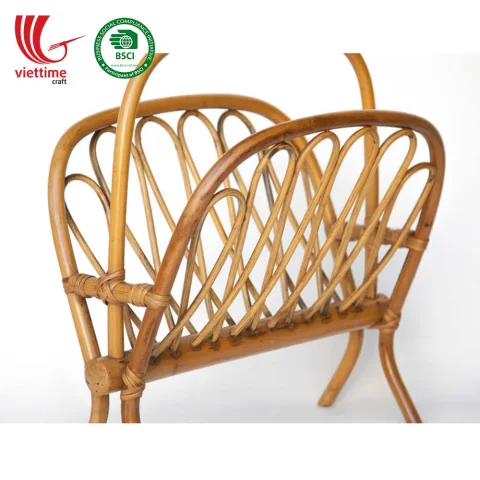 Simple Rattan Magazine Rack Holder