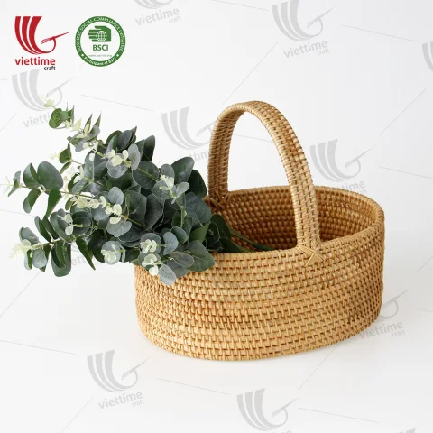 Rattan Picnic Basket With Handle Wholesale