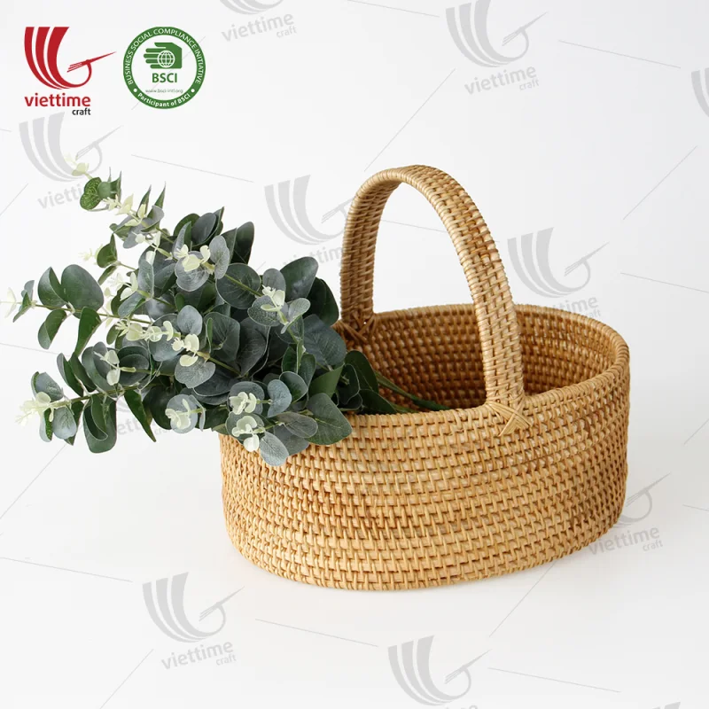 Rattan Picnic Basket With Handle Wholesale