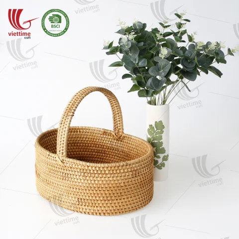 Rattan Picnic Basket With Handle Wholesale