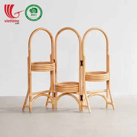 Rattan Plant Stand Basket in Natural