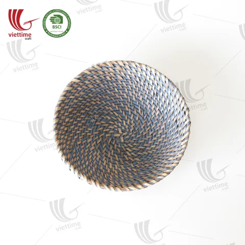 Bowl Shaped Grey Rattan Basket