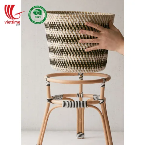 Rattan Plant Stand With Plastic String