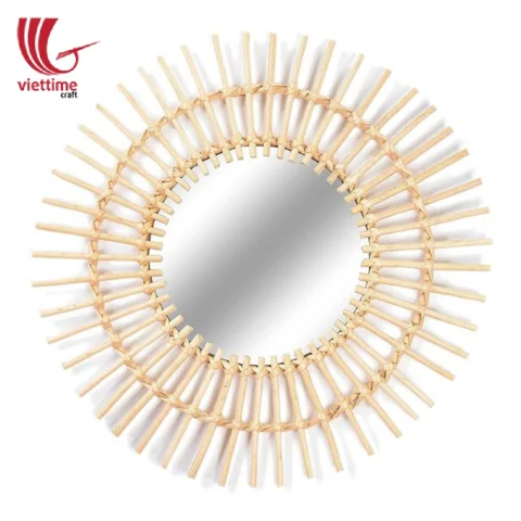 Vintage Round Rattan Mirror Wholesale