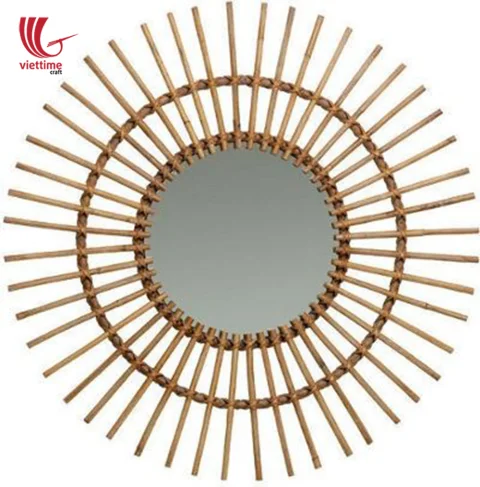 Vintage Round Rattan Mirror Wholesale