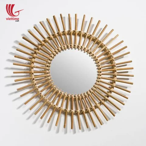 Vintage Round Rattan Mirror Wholesale
