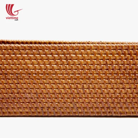 Small Rectangle Brown Rattan Storage Utensils