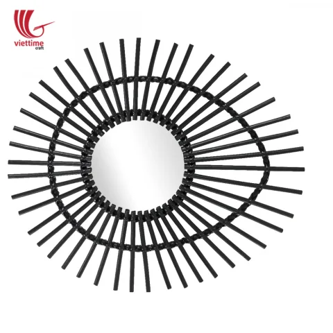 Beautiful Ellipse Rattan Mirror