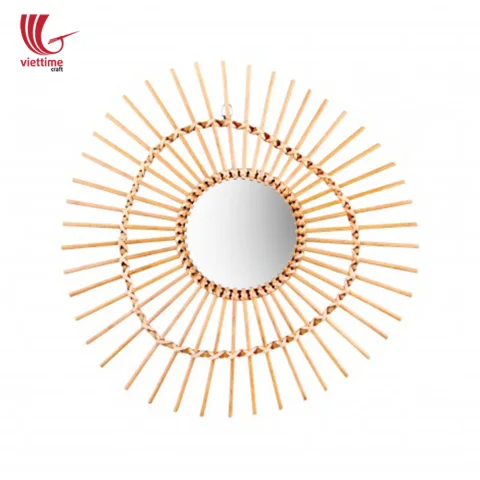 Beautiful Ellipse Rattan Mirror