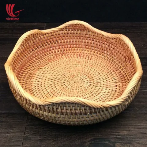 Round Brown Rattan Bowl Set Of 3