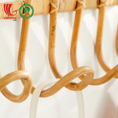 Simple Rattan Clothes Hanging Rack