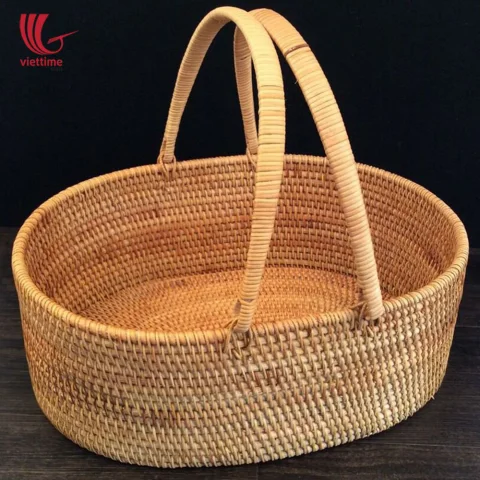 Rattan Shopping Basket With Handle Wholesale