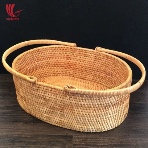 Rattan Shopping Basket With Handle Wholesale