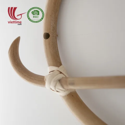 Round Rattan Coat Rack With Hook