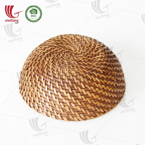 Bowl Shaped Brown Rattan Basket Wholesale