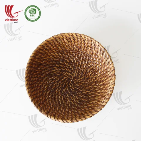 Bowl Shaped Brown Rattan Basket Wholesale