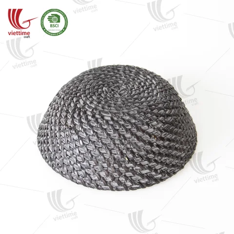 Bowl Shaped Black Rattan Basket