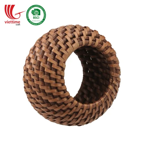 Rattan Napkin Rings Set 4 With Tray