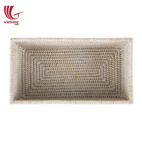 Home Improvement White Rattan Shelf Basket