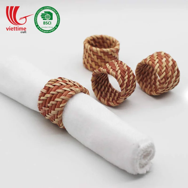 Wicker Weaved Rattan Napkin Rings