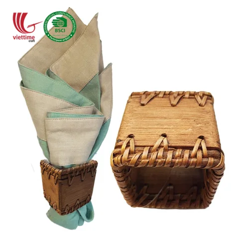 Square Rattan Napkin Rings Wholesale