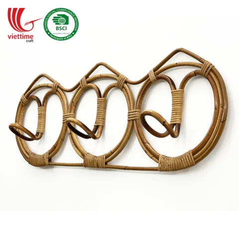 Rattan Export Rattan Coat Hanger Rack With 3 Hooks - REX-MXVTC984884